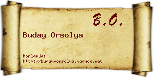Buday Orsolya névjegykártya